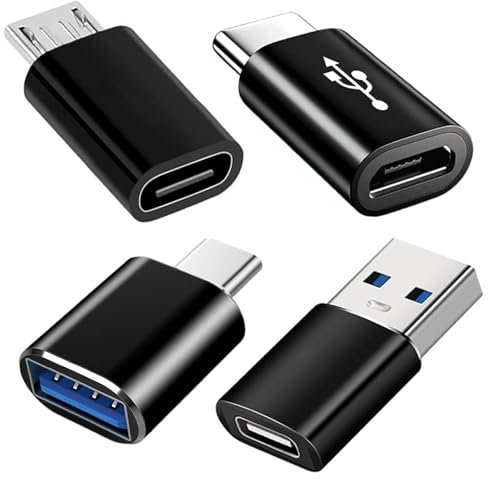 Genérico Adaptador Micro USB a USB C,4 Piezas Adaptadores USB C,Adaptador USB C a USB 3.0 OTG,Compatible con MacBook Pro y Otro Dispositivo USB C/Micro USB/USB A