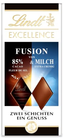 Lindt Schokolade | EXCELLENCE Fusion 85% Salz&Milch, 100g Tafel, Geschenk