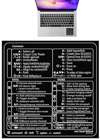 Tastaturkürzel-Aufkleber- Word/-Kurzanleitung Tastaturkürzelaufkleber Für | Pc Laptop | Word/-Kurzanleitung Tastaturkürzelaufkleber, Schmutzfreier Kleber, Kompatibel Mit 13–16 Zoll Air/pro