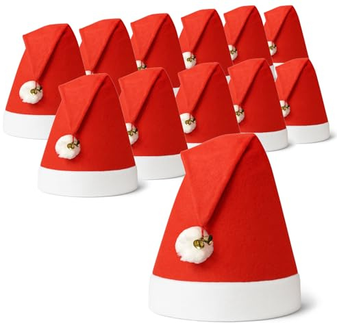 com-four® Weihnachtsmütze X-Mas, Nikolausmütze, Weihnachtsmann-Mütze | Nikolaus Plüschmütze - Flauschmütze mit Bommel