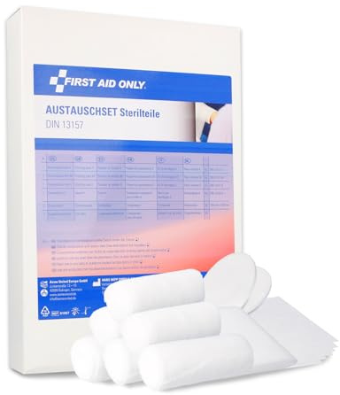 First Aid Only Austauschset Sterilteile für DIN 13157:2021 | Sterile Verbandmaterialien für Betrieb, Büro und öffentliche Einrichtungen gemäß ASR | P-91311 00
