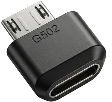 USB-C Adapter Compatible with Logitech G502 Wireless Gaming Mouse,Micro-USB to Type-C Mouse Charger Converter, Precision-Moulded Fit,Supports Charging & Data Sync