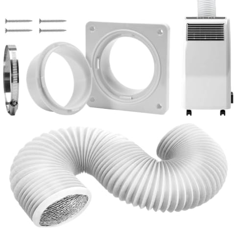 Klimaanlagen Entlüftungsset | Klimaanlage Schlauch Verlängerung 150cm Mit Adapter | PVC Flexibler Lüftungsschlauch | Wandanschluss Mit Schlauch Für Klimaanlagen Abluft Für Mobile Klimaanlage
