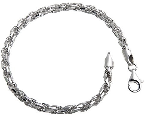 4,5mm Kordelkette Armband - 925 Sterling Silber, Länge 16-25cm