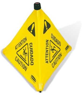 Rubbermaid Commercial Products Cône de Sécurité – Attention Sol Glissant | Panneau de Signalisation Pliable | 76 cm, Jaune