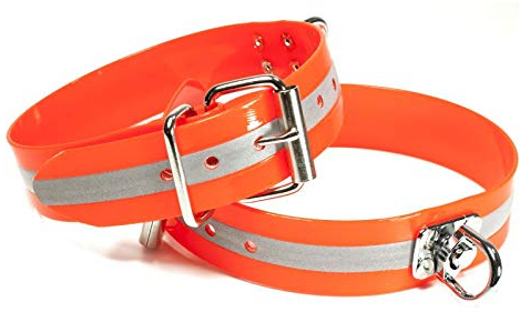 Mystique® Biothane Schweisshalsband 38mm reflex orange 40-50cm