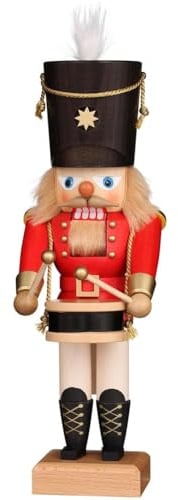 Nutcrackers Nussknacker Trommler rot - 28,5cm - Original Erzgebirge - Christian Ulbricht