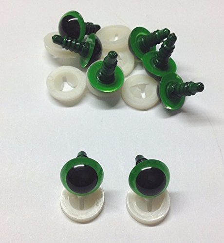 celloexpress 21mm Green Eyes with Plastic Backs - Safety Eyes for Soft Toy or Teddy Bear Making - Pack of 4 Pairs