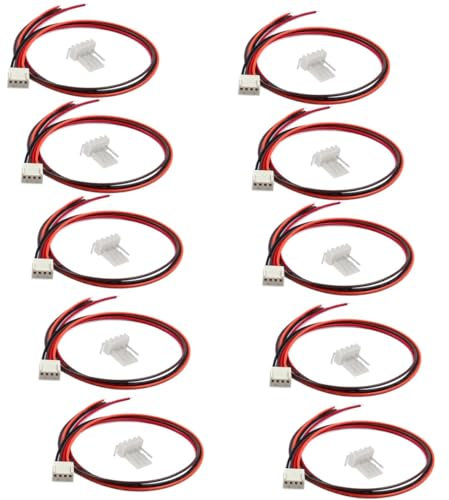 Xenterio Serie CV Platinen-Anschlussset mit abgewinkelten Stiftleisten, Raster 2,54mm, 4-polig, Buchse mit 300mm Kabel, 10 Paare