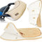 Kinderwagen Handwärmer Handmuff mit kuschelweichen FLEECE Handschuhe Kinderwagenmuff Buggy Sportwagen Universal Wind - und Wasserabweisend reflektierend (BEIGE/WEIß)