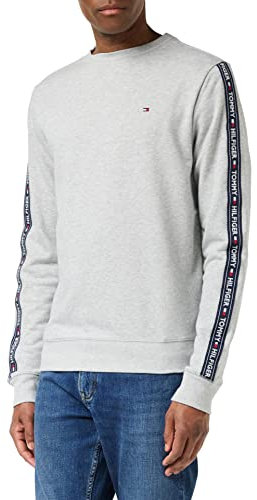 Tommy Hilfiger Men's Track Top Ls Hwk Um0um00705 Sweatshirt, Grey (Grey Heather), S