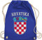 Turnbeutel Rucksack - Kroatien Wappen Hrvatska Krotatisch - Unisize - Royalblau - sportbeutel em fanartikel fußball kroatisches stoffrucksack 2024 europameisterschaft croatian products taschen