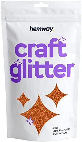 Hemway Craft Glitter - Copper | Ultrafine Metallic Sequin Flakes for Resin & Epoxy Crafts | Supplies for Tumblers, Cards, Jewellery, Candle, Hair, Face, Body & Nail Art | 100 g