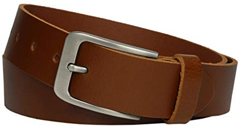 Vascavi ® Ledergürtel aus Rindleder, 3,5 cm breit und ca. 0,3 cm stark, echt Leder Gürtel, Made in Germany, kürzbar, für Damen und Herren #3,5-0001 (85 cm Gesamtlänge 100 cm, Hellbraun)