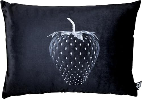 Cuscino Decorativo di Lusso per la casa Casa Padrino con Strass Bling Bling Nero/Argento 35 x 55 cm - Tessuto di Velluto pregiato - Accessori di Decorazione di Lusso