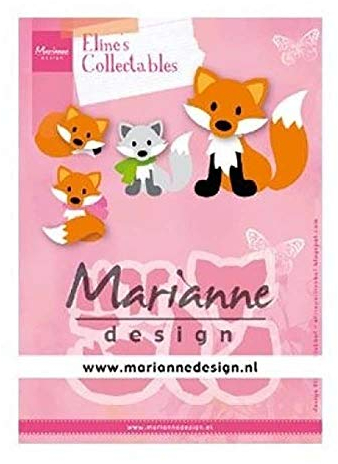 Marianne Design COL1474 Collectables, Süßer Fuchs, für Detaillierte Stanzformen und Prägedetails im Papierhandwerk, Rosa, Eine größe
