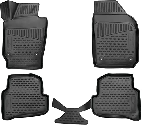 WALSER XTR Gummi Fussmatten Auto für Skoda Fabia 3 2014-2018, 100% passgenaue Auto Fußmatten, robuste Universal Fußmatte Auto, Gummimatten Auto, Auto Fussmatten Gummi, Auto Gummimatten