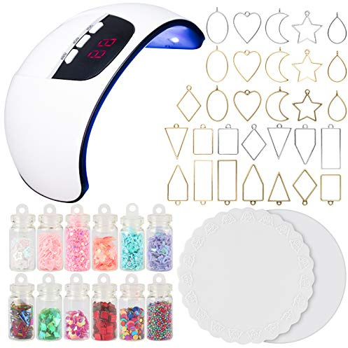 Musykrafties UV Harz Schmuckherstellung Set 36W UV Lampe Trockner Anhänger Glitzer