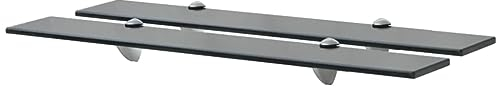 vidaXL 2X Regal Schwebend Wandregal Glasregal Glasboden Glasablage Badablage Wandablage Badregal Ablage Regale Bad Glas 70x20cm 8mm Schwarz