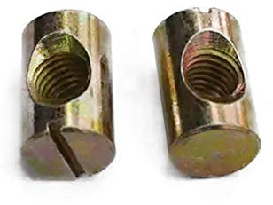 Sechskantmuttern 50pcs M5 Barrel Bolzen Querzapfen geschlitzt Möbel Nuss Beschläge for Betten Krippe Stühle horizontales Loch Nuss Hammer Embedded Nut Maschinengewindemuttern