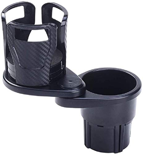 Universal Car Cup Holder Expander Adapter,2 in 1 Multifunctional Dual Cup Mount Extender Drink Bottle Holder Storage Organizer Stand with 360° Rotating Adjustable Base (B)