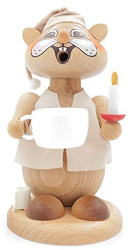 Kuhnert - Erzgebirgische Holzkunst Räuchermann Räucherfigur Hamster 19cm - Nachtwandler