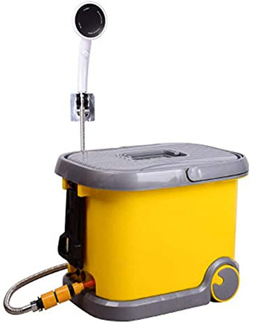 Portable Outdoor Camping Shower 9.5 Gallons, Electric Pressure Shower and Rinse Kits for Surfing,Diving,Fishing,Road Trip,Caravan Trip,Pet Shower,12V Car Wash Outdoor Shower ( Size : Deluxe Edition )