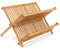 Hogar y Mas Escurridor Platos Plegable de Bambú 2 Niveles, Escurridor Fregadero para Vasos de Madera 42x24,5x33 cm