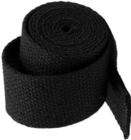 Sangle en Toile de Coton, Ruban en Toile pour Sangles de Sac, Ruban adhésif pour Sacs, Bagages, Sangles de Cargaison, 9 m par Rouleau, Noir, 25 mm