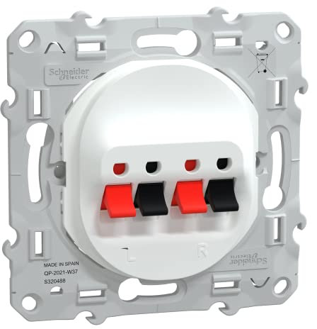 Schneider Electric - Ovalis - Prise haut parleur - 2 sorties - Blanc - S320488