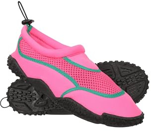 Mountain Warehouse Bermuda Kids Adjustable Aqua Shoes - Neoprene Upper Girls & Boys Water Shoe, Mesh Upper, Lightweight - Spring Summer, Beach, Pool & Holidays Bright Pink Kids Shoe Size 12