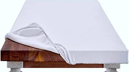 Mollettone SalvaTavolo SottoTovaglia Copritavolo Feltro BIANCO con Elastico Perimetrale (110x200 x tavolo 90x180)