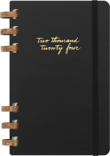 Moleskine Wochen- und Monatsplaner , 12 Monate 2024, Agenda 2024, Large 15x21, Hardcover mit Gummizugverschluss, Farbe Schwarz