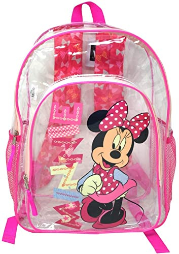 Disney Minnie Mouse Rucksack, transparent, 40,6 cm, Pink, Large, Rucksack