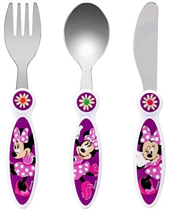 Disney Minnie Mouse Children's Kids 3pcs Cutlery Set - Knife/Fork/Spoon