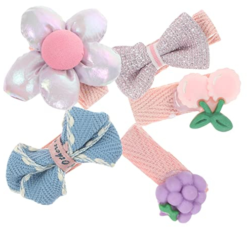 VILLCASE 5st Schleife Haarnadel Kleine Mädchen Haarnadel Haarschmuck Für Mädchen Bonbon-haarspangen Haarspangen Mit Schleife Kawaii-haar-accessoires Knall-clip Kleinkind Süssigkeit