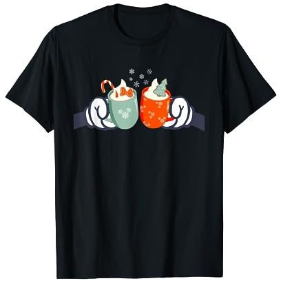 Disney Mickey and Minnie Mouse Holiday Christmas Cocoa Mugs T-Shirt