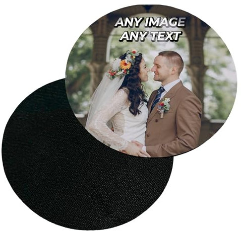 Personalised Mouse Mat - Customized Round Mousepad for Computer Laptop Desk 20 x 20 cm - Waterproof Memory Mousepad for Family, Friends, Office, Lovers, Couples - Any Photo Picture