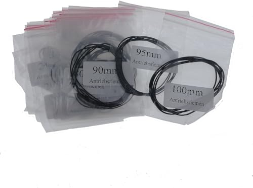 51 teiliges Vierkant Antriebsriemen Sortiment | 20-100mm Länge | 17 Größen | Zur Reparatur von Kassettendecks, DVD, CD Spieler Recorder