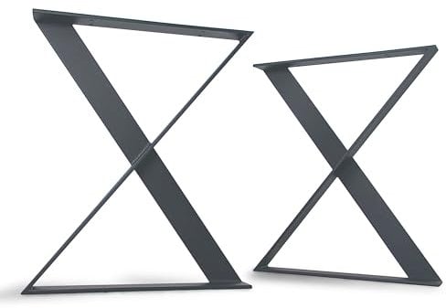 modernLOFTart Tischbeine Metall Tischkufen 2 Stück in Z Form - Tischgestell Metall aus 1cm Dickem Flachstahl Gefertigt - Tischfüße für Esstisch, Schreibtischbeine, Konferenztisch Füße