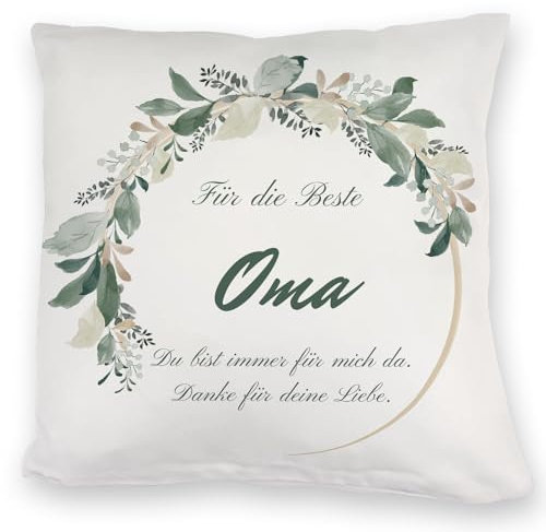 Für die Beste Oma Kuschelkissen mit Spruch Du bist Immer für Mich da EIN liebevolles DekoKuschelkissen für die Couch Motiv zum Muttertag Geburtstag Großmutter