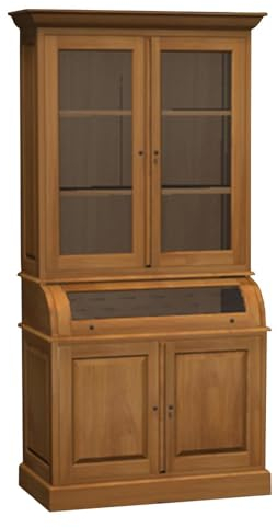 Teako Design Vitrine Vallberga aus Teakholz, 223 x 115 x 56 cm, Möbel Wohnzimmer, Langlebige Massivholzvitrine, Pflegeleicht, Nachhaltige Möbel, naturfarben, Stilvolle Glasfront