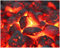 Wallario Poster - Glühende Kohlen im Kamin in Premiumqualität, Größe: 40 x 50 cm