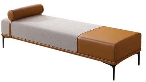 Bettbank Stoff-Aufbewahrungsbank for den Eingangsbereich, Polsterbank for das Schlafzimmerende des Bettes, Fußstütze im Wohnzimmer, Ottomane, Orange Sitzbank ( Color : Orange , Size : 120*50*42cm )