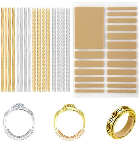 Lahviuu Unsichtbarer Ringgrößenversteller,35 Stück Ring Verkleinerung Ringverkleinerer Ringversteller Ring Size Adjuster,Ring Sizer Verkleinern für Lose Ringe Damen Herren
