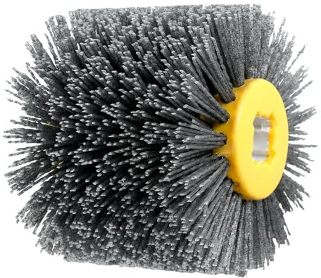 Cepillos de lijado para madera #80, granulado de nailon, cepillo para amoladora angular, taladro, cepillo de cerdas de madera para desbarbar, desbarbar, lijar y pulir (grano 80, M)