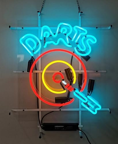 COONidos Handmade Real Glass Neon Tube Beer Darts Room Neon Signs For Home Bar Man Cave Pub Store Restaurant Wall Décor Artwork Wedding Decor Neon,Birthday Party Gifts