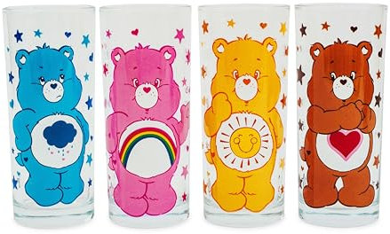 Care Bears 4-teiliges Trinkglas-Set, Fassungsvermögen: 284 ml