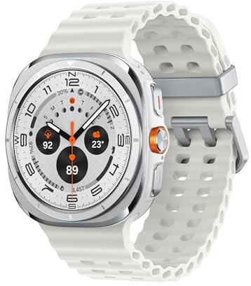 Samsung Galaxy Watch Ultra Smartwatch Galaxy AI, Resistenza estrema, Batteria a lunga durata, Sirena di emergenza, LTE, Cassa in titanio di grado aerospaziale 47mm Titanium White [Versione italiana]