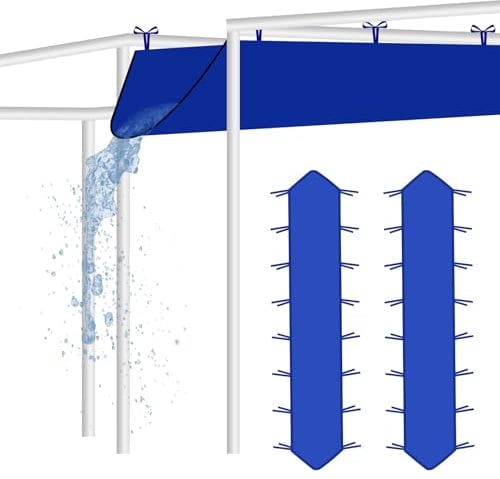 Rainmae 2 Pack Heavy Duty Rain Gutter for Pop Up Canopy, Upgraded Oxford Rain Gutter for 10ft Canopy Tents, Replacement Accessory for Summer Outdoor Events, Easy Drainage Blue